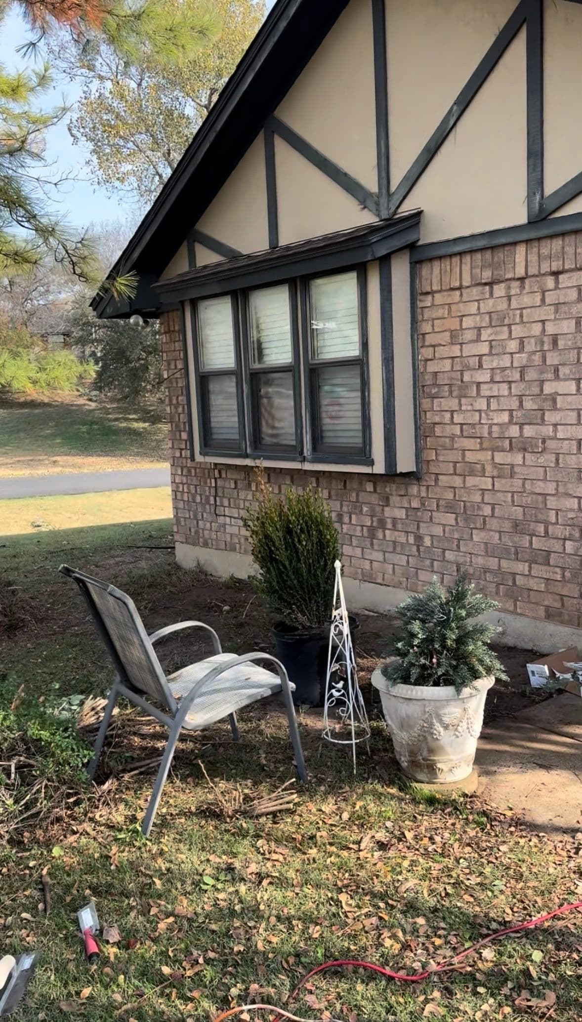Gallery photos for Elegant Landscaping with Herringbone Porch and Rock Beds: Image #2
