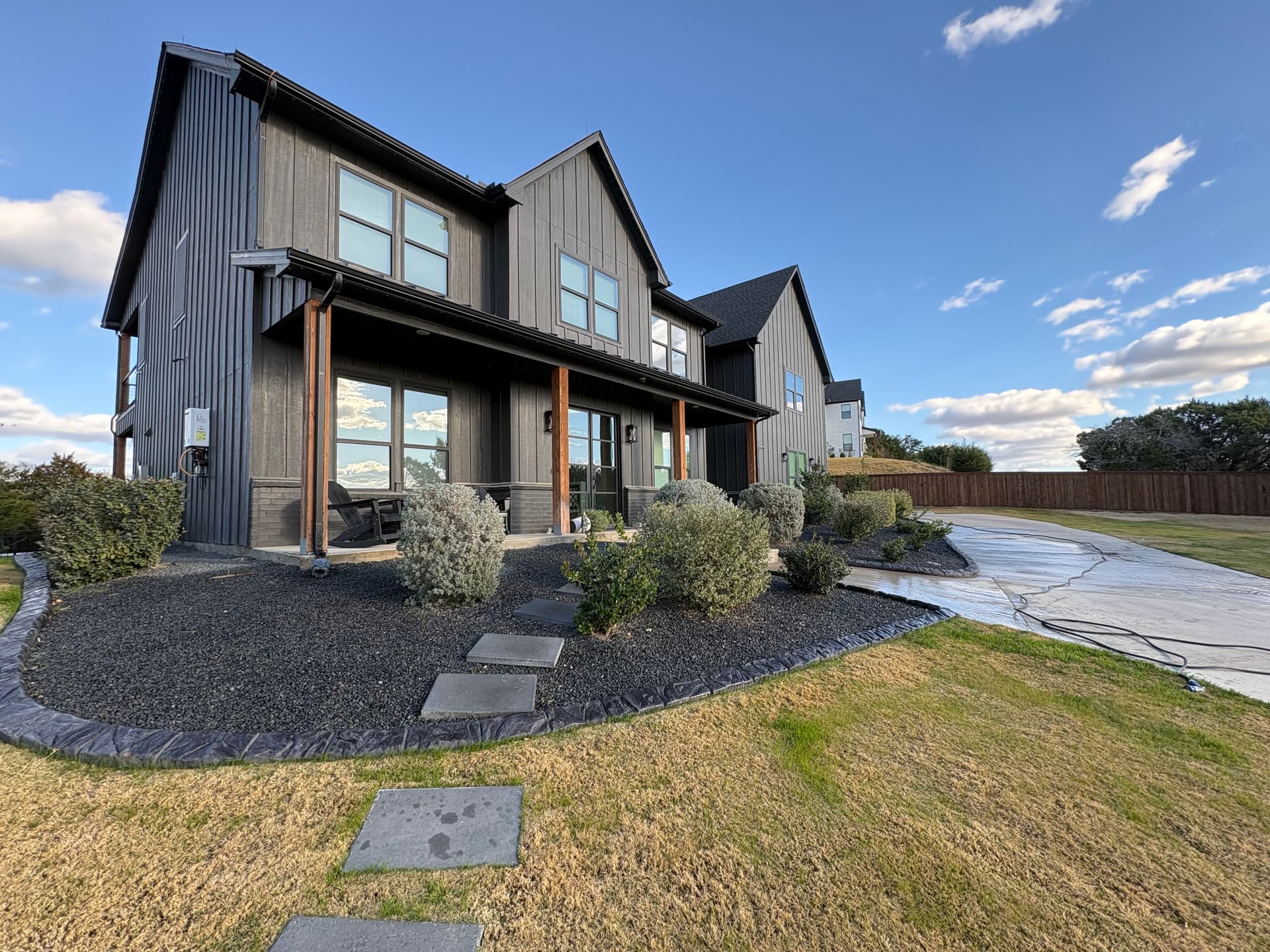 Elegant Landscaping Upgrade with Tejas Black Rocks