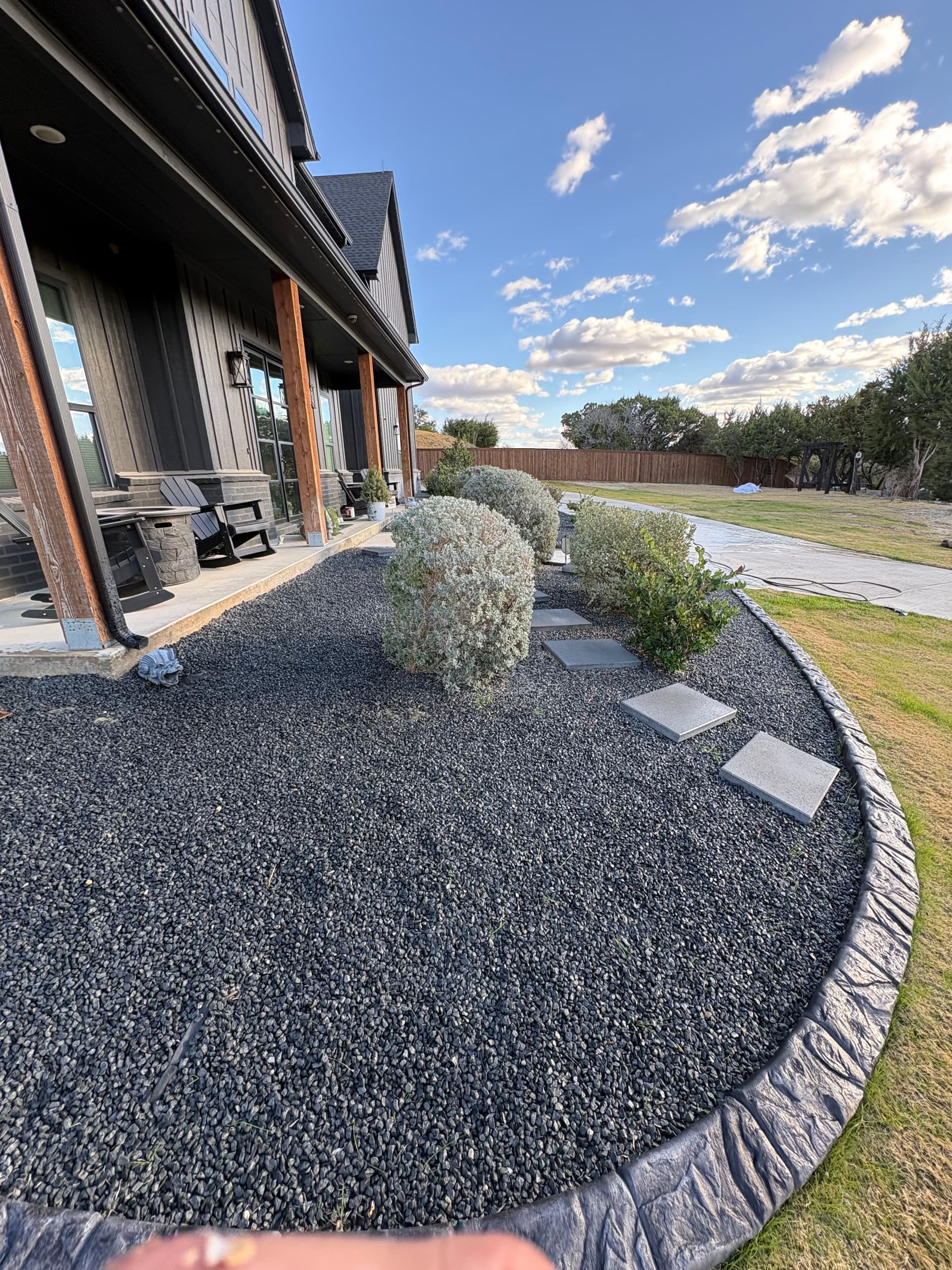 Elegant Landscaping Upgrade with Tejas Black Rocks