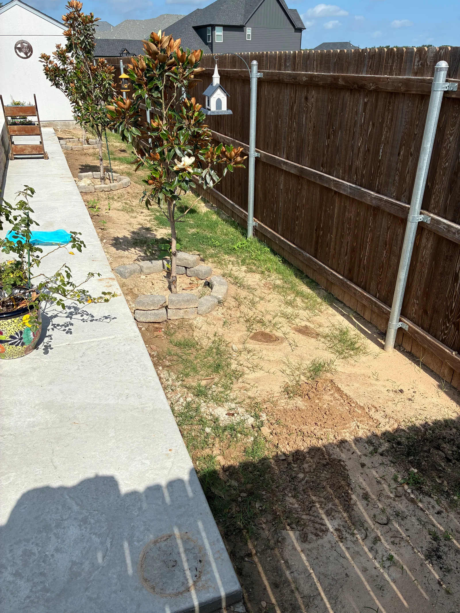 Sod Installation before and after — before